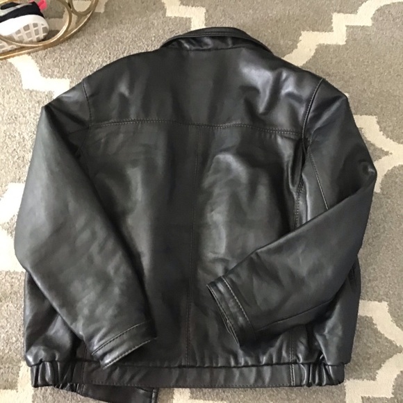 Oversized Leather jacket bomber large top gun mens izod vintage - Picture 7 of 13